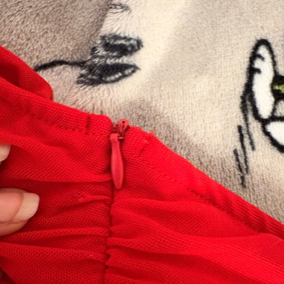 One-Shoulder Red Ruched Dress - Picture 3 of 3